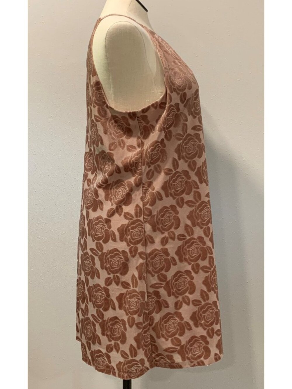 Candies True Mauve Pleated Halter Swing Dress XL Floral Print Keyhole Lined NEW - Picture 10 of 16